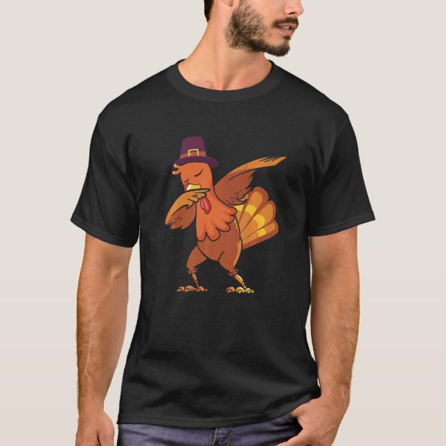 Camiseta Retro Dabbing Turkey Family Matching Thanksgiving  (Frente)