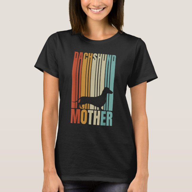Camiseta Retro Dachshund Mãe-Cão (Frente)