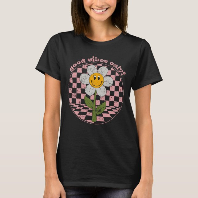 Camiseta Retro Daisy dos anos 70 | Apenas boas vibrações (Frente)