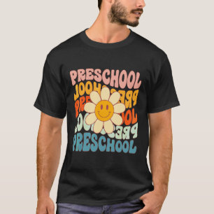 Camiseta Retro Daisy Groovy Colorida Professora Pré-Escolar