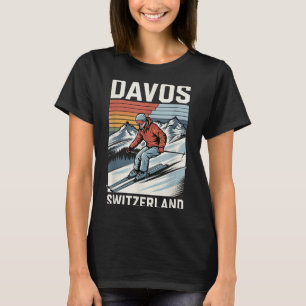 Camiseta Retro Davos Suiça Ski Resort, Esqui alpino