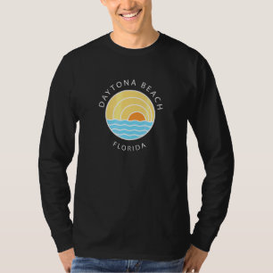 Camiseta Retro Daytona Beach Flórida Colorida Ocean Sunset