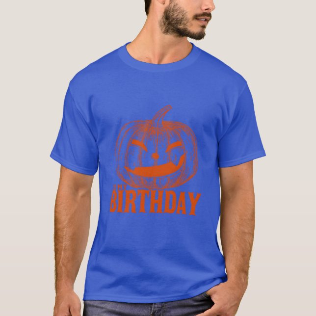 Camiseta Retrô de aniversário de Halloween (Frente)