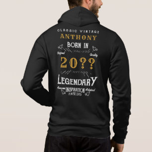 Camiseta Retrô de aniversário personalizado Monograma preto