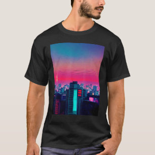 Camiseta Retrô de anos 80 inspirado na Ásia japonês Vaporwa