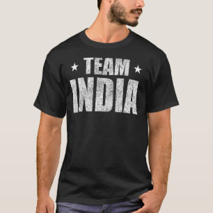 Camiseta Retro de Apoio Patriótico à Equipe Índia