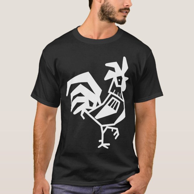 Camiseta Retrô de aves Galinhas Galinhas (Frente)