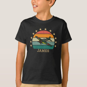 Camiseta Retrô de Avião Militar de Guerra da Segunda Guerra