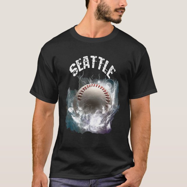 Camiseta Retro de Baseball Seattle (Frente)