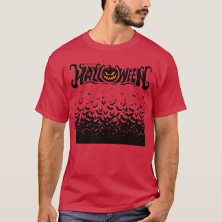 Camiseta Retrô de Bat Feliz Halloween