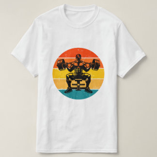 Camiseta Retro de Bodybuilding Pôr do Sol - Mascul