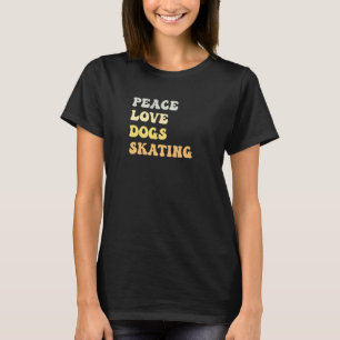 Camiseta Retrô de Cachorros de Paz de Skating