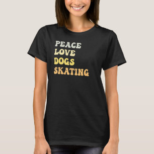 Camiseta Retrô de Cachorros de Paz de Skating