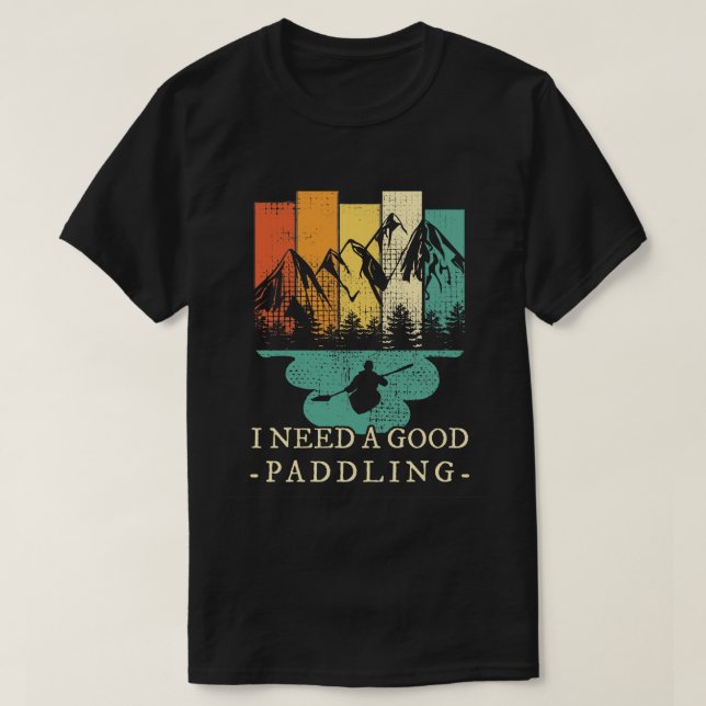 Camiseta Retro de Canoagem de Kayaking (Frente do Design)