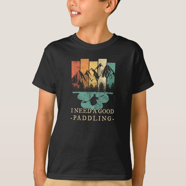 Camiseta Retro de Canoagem de Kayaking (Frente)