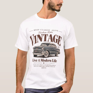 Camiseta Retro de Carro Clássico Vintage Mantenh