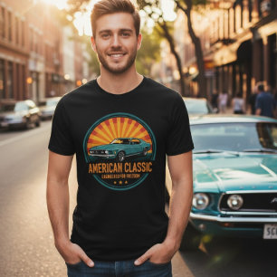 Camiseta Retro de Carro de Músculo Clássico Americ