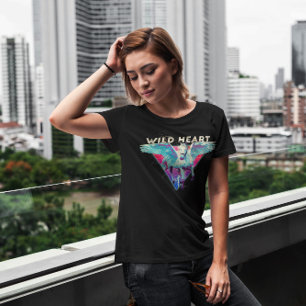 Camiseta Retro de Cavalo Voador de Coração Selvagem