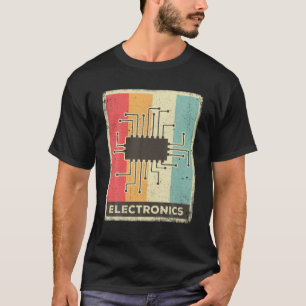 Camiseta Retro de Circuito de Eletrônicos Vintage