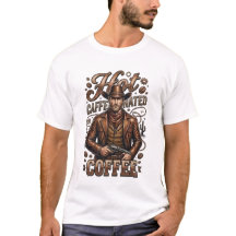 Camiseta Retro de Cowboy com Café Catinado Quente