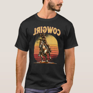 Camiseta Retro de Cowgirl Inversa do País
