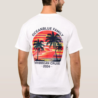Camiseta Retrô de Férias Cruzadas Personalizadas da Família