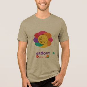 Camiseta Retro de Flores Groovy Good Vibes