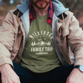 Camiseta Retro de Florestas de Trip da Família Russa