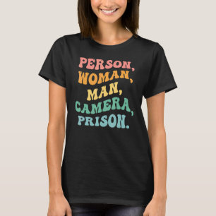 Camiseta Retro de Groovy Retro na Prisão de Câmera de Homem