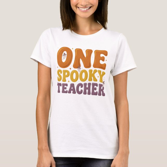 Camiseta retrô de Halloween Groovy para professore (Frente)