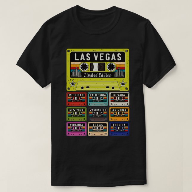 Camiseta Retro de Las Vegas City (Frente do Design)