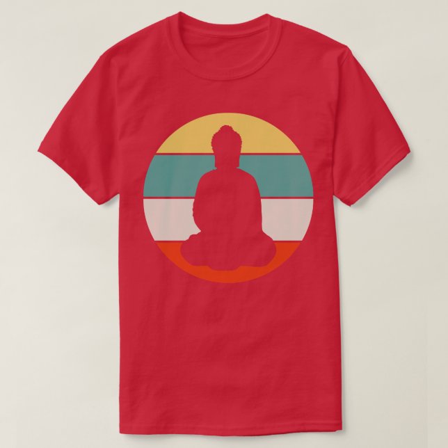 Camiseta Retro de Meditação Budista (Frente do Design)