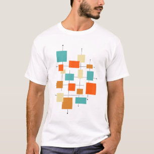 Camiseta Retro de Meio século Geométrico dos Funky Squares