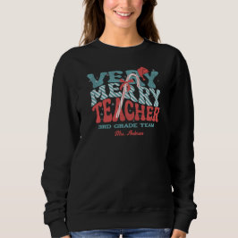 Camiseta Retro de Natal para Professores Muito Feliz