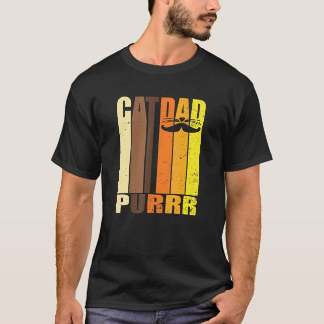 Camiseta Retro de Pai de Gata de Mens (Frente)