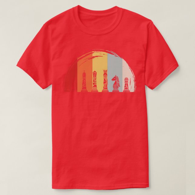 Camiseta Retro de Peças de Xadrez (Frente do Design)