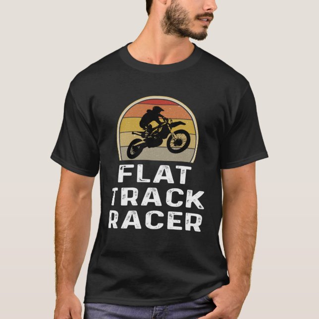 Camiseta Retrô de pista plana de corrida de motocicletas (Frente)