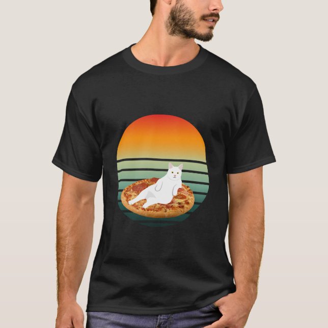 Camiseta Retro de pizza de equitação (Frente)