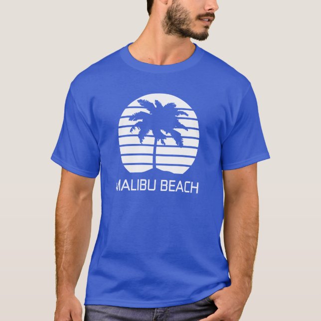 Camiseta Retro de praia Malibu (Frente)