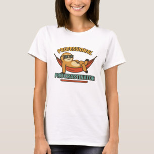 Camiseta Retro de Preguiça Procrastinadora Profiss