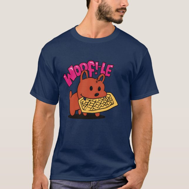 Camiseta retro de presentes de cão wafffle (Frente)