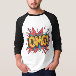 Camiseta Retro de Quadrinhos “OMG!” de Streetwear