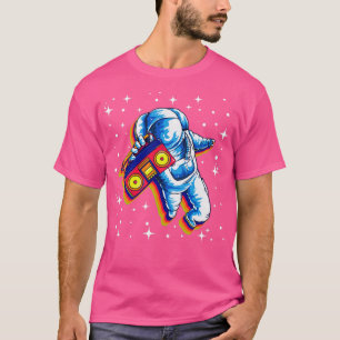 Camiseta Retro de Rádio da Caixa de Boom do Astronauta Espa