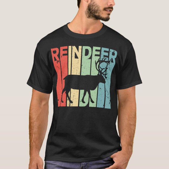 Camiseta Retrô de Reindeer Vintage (Frente)