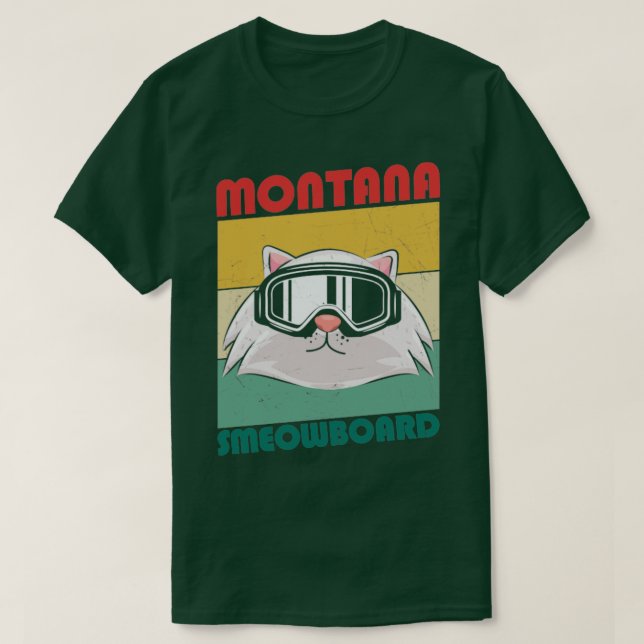 Camiseta Retro de snowboard de Montana (Frente do Design)