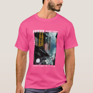 Camiseta Retro de Streetwear Japonês Vibes Aestético Tokyo 