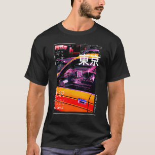 Camiseta Retro de Streetwear Japonês Vibes Aestético Tokyo