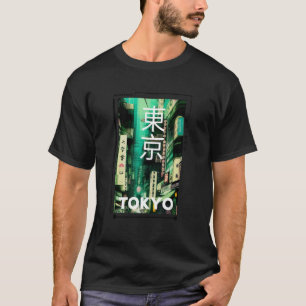 Camiseta Retro de Streetwear Japonês Vibes Aestético Tokyo 