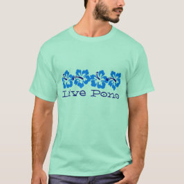 Camiseta Retro de Surfista do Havaí Blue Hibiscus "Live Pon