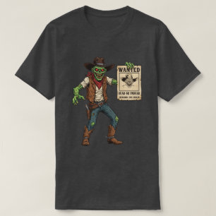 Camiseta retrô de terror de zumbi procurado vintag